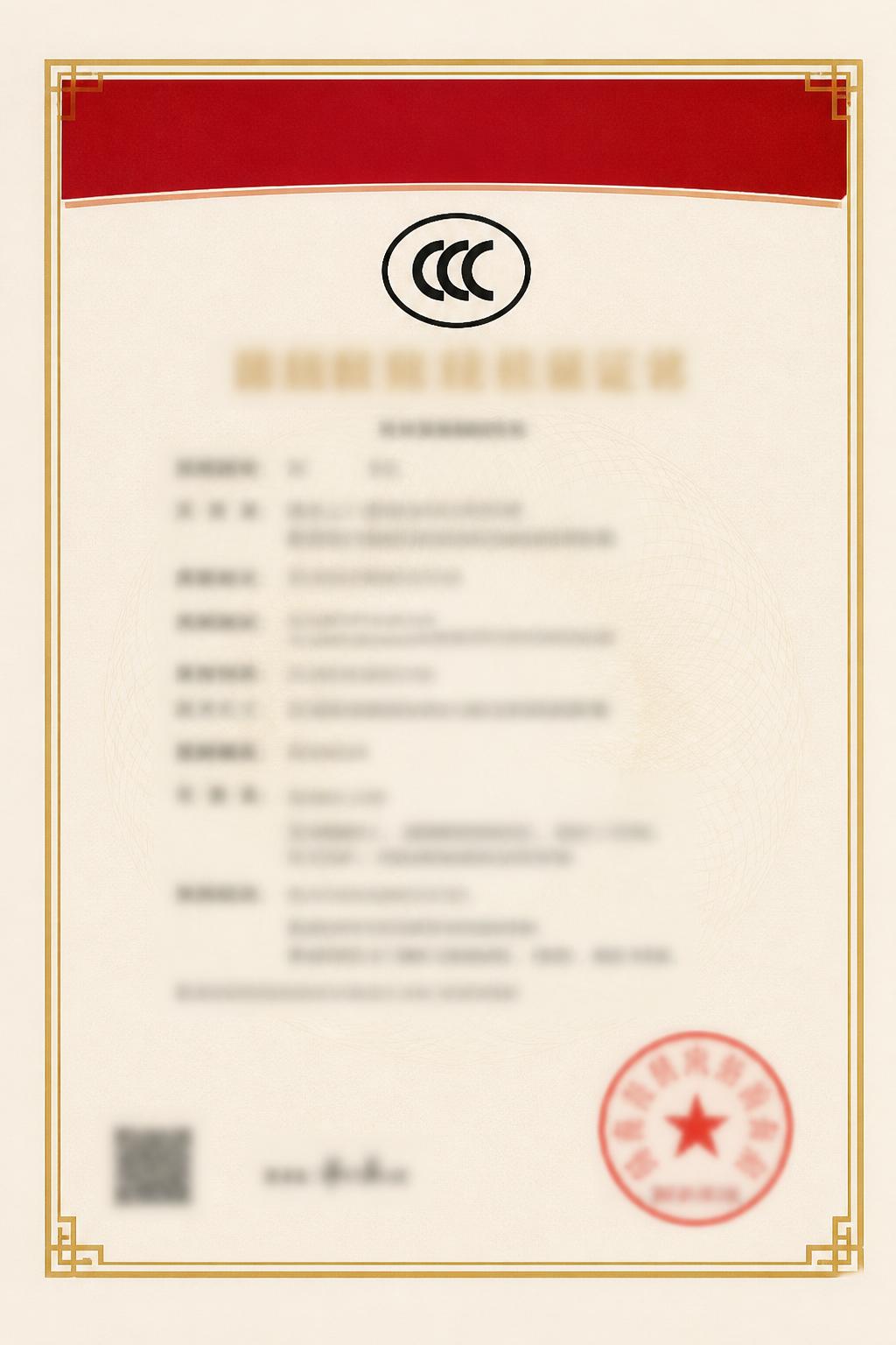 CCC 强制认证证书